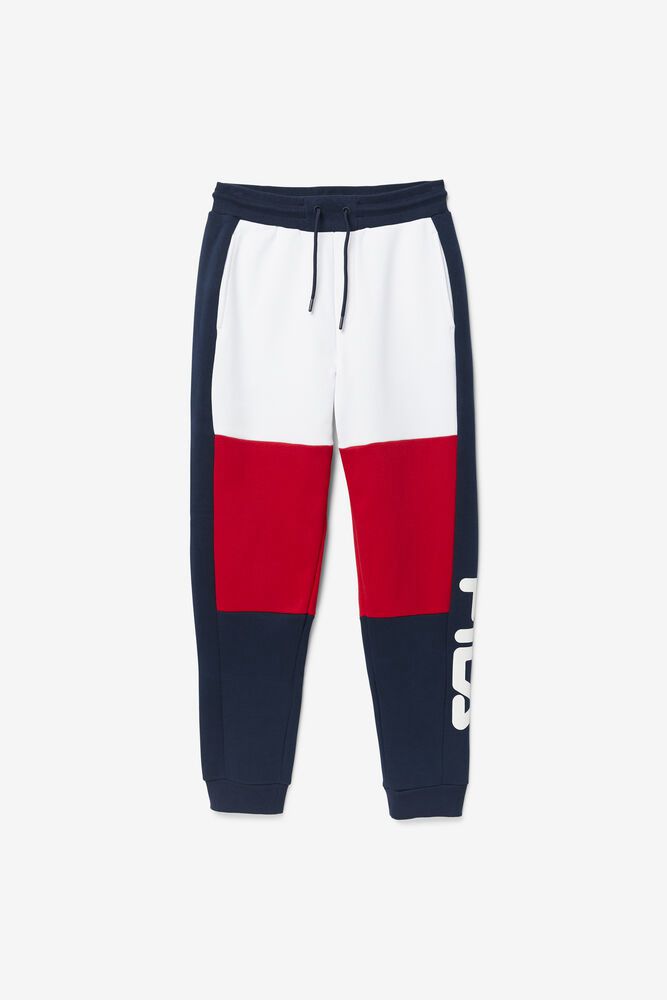 Fila Pants Sander Mens White/Red/Navy - India SXC-196704